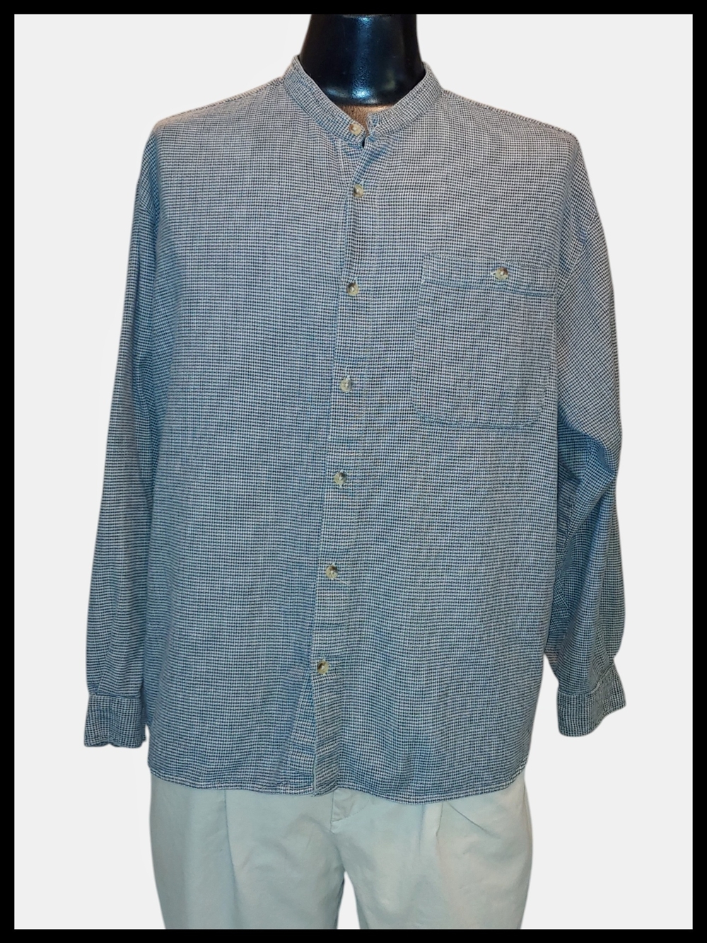 Britania Black/White Micro-Check Button-Up Shirt